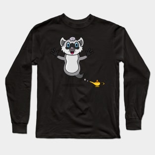 Cute Raccoon Ghost and Flying Long Sleeve T-Shirt